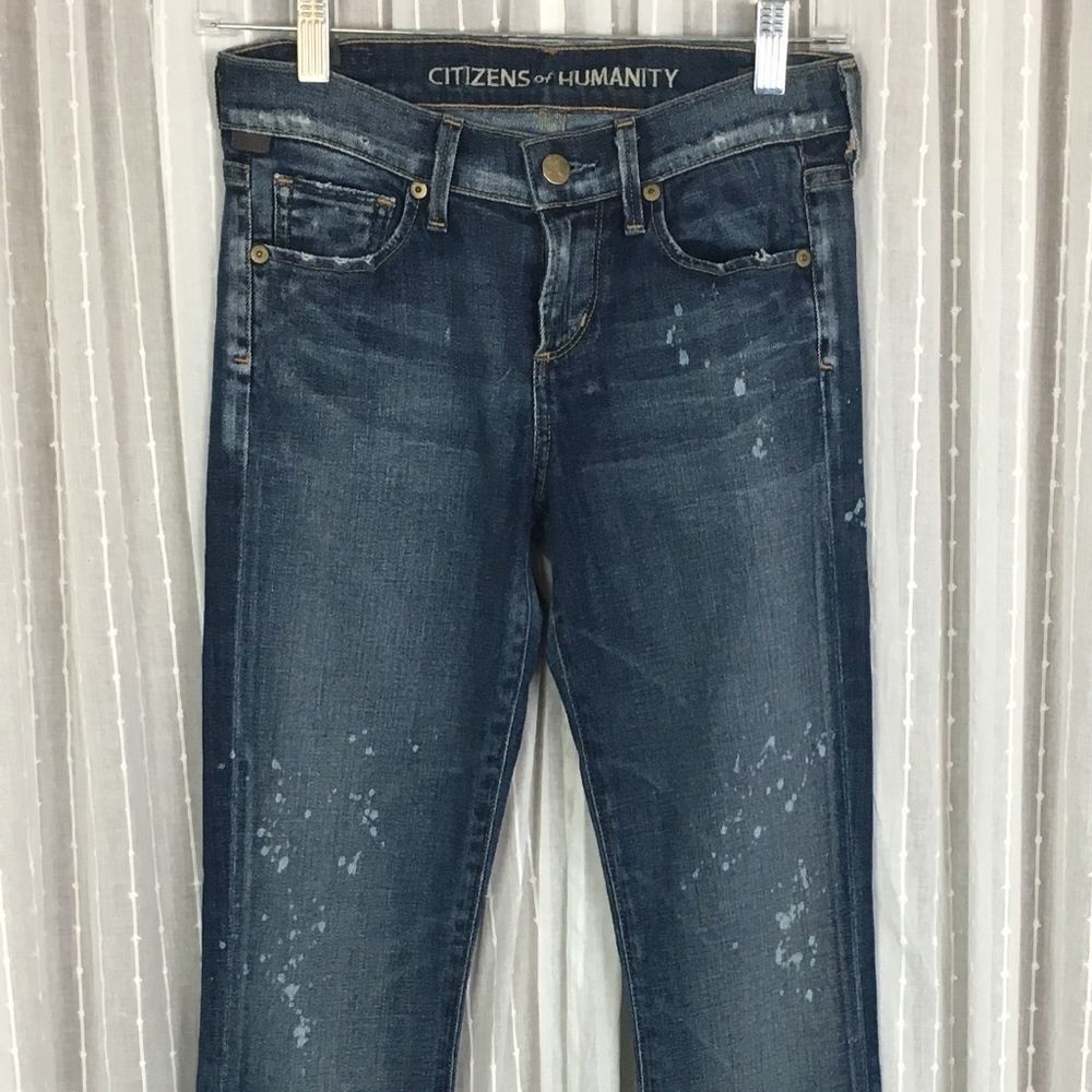 Citizens of Humanity Kelly Bootcut Paint Splatter Low Rise Jeans